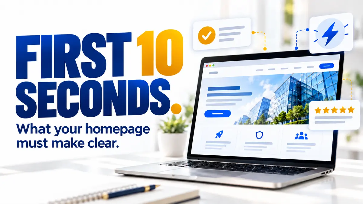 Infographic for Website Homepage Checklist: What Visitors Need to See in 10 Seconds